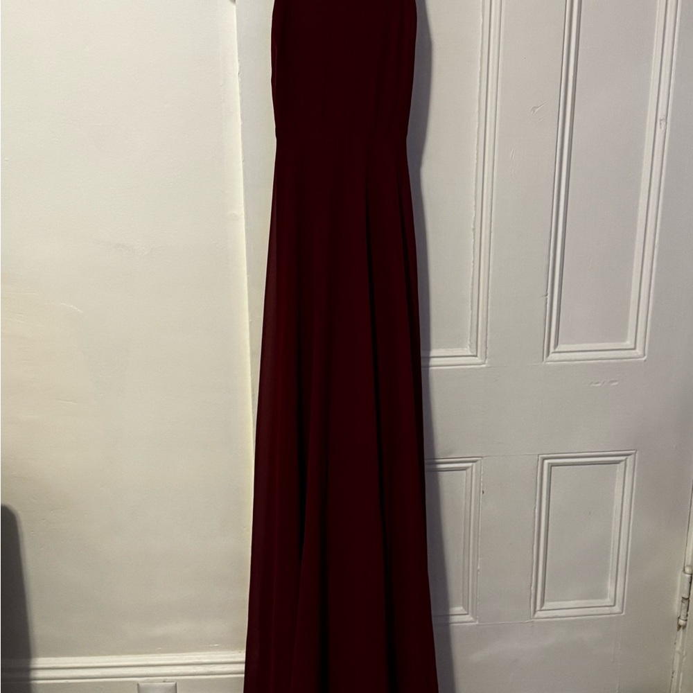 Lulu's Strapless Wine Gown